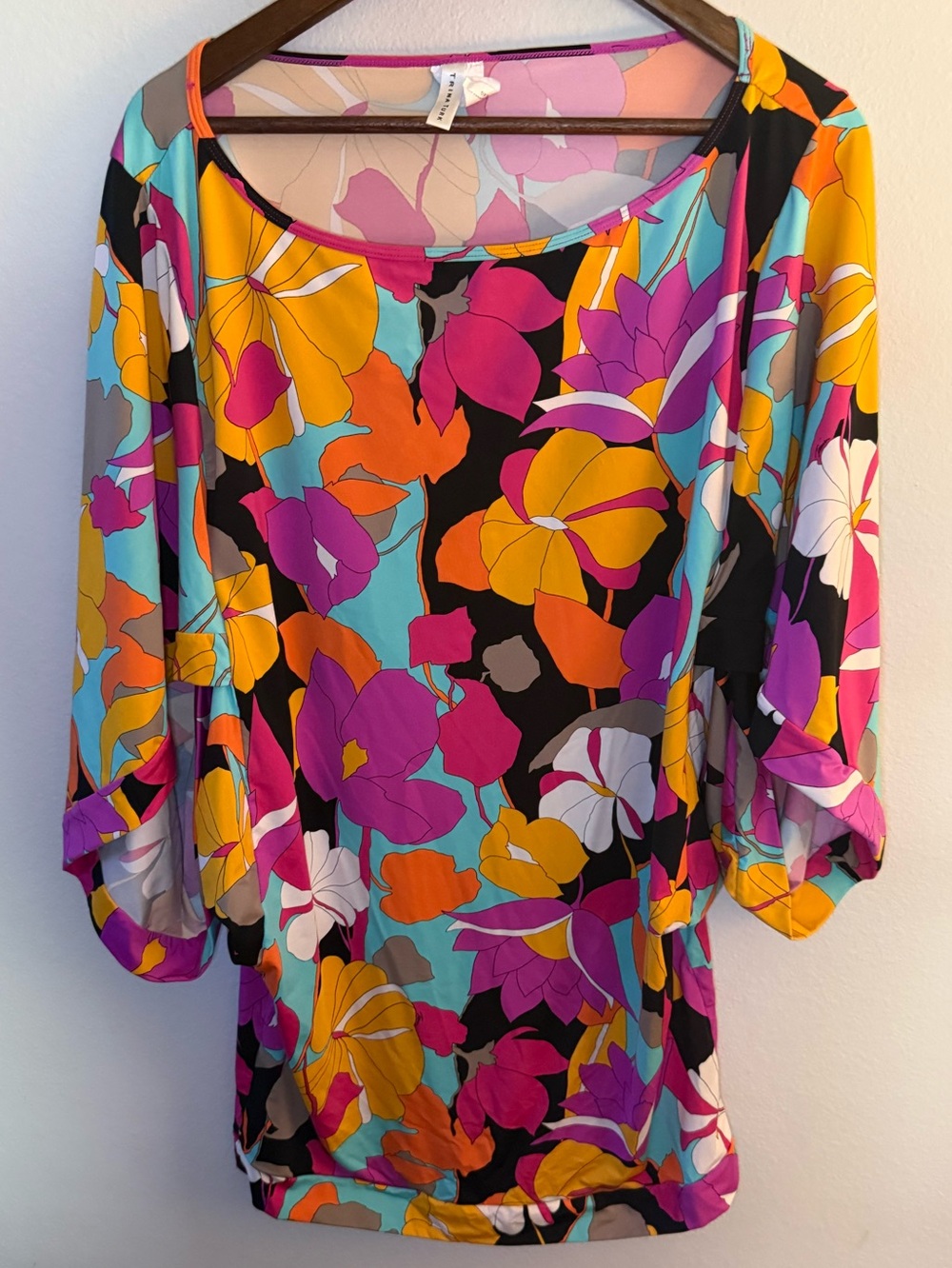Trina Turk Multicolor Floral Cover Up - Purple, Orange, Teal